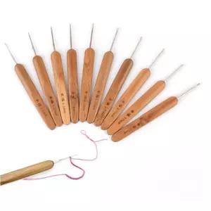 취미 생활 대나무 손잡이 뜨개질 코바늘 세트 10p레이스용 모사용 질용품 뜨게질 질바늘 원목바늘 질세트