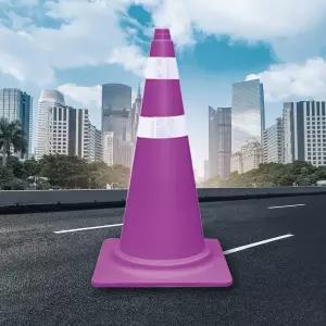 스탠다드 칼라콘 보라색 주차금지대 라바 단봉꼬깔 교통안전표지판 안전봉 대형 고무 지판 도로