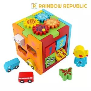 PV 멀티 똑똑 큐브원목 동물코스터 수셈블럭 자동차 장난감 놀이