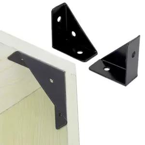 책상 모서리 다리보강판 삼각브라켓 블랙 고정판 장농
