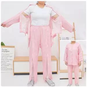 편한 노인 환자복 남성 여성 상의 긴바지 입원복 실버용품복지용구 간병 검진복 진가운 병원 트임 남자 요