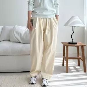 투턱 여성 밴딩 바지 트레이닝 여자 와이드 팬츠심플 데일리 흰색운동복 흰바지 백바지 밴바지