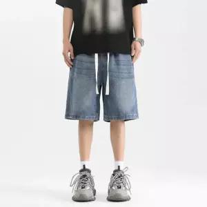버뮤다 워싱 데님 밴딩 숏팬츠남성청반바지 남자