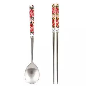 허니문 로즈 도자기 수저일반숟가락 가정용 식기 젓가락 다용도 매장용