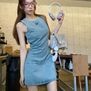 민소매 데님 A라인 원피스 LL-D159패션 여성 여자 디자인 미니 캐주얼 캐쥬얼