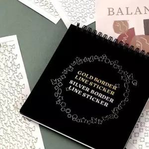 투명 금테 은테 라인 스티커 6종 세트데코 다이어리 꾸밈 문구용 팬시용