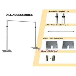 파이프앤드레이프 단극 실버 배경 3x3m