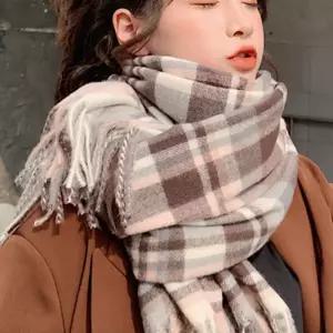 남녀공용 체크 파스텔 머플러 목도리 빅사이즈 롱곰돌이모자 스키 넥워머 털모자 귀마개