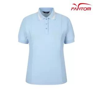 [하프클럽/팬텀]팬텀 여성 와풀 조직 카라 반팔티셔츠 221E2TO208 BL 반팔티