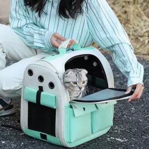포에버펫 반려동물 백팩 이동가방(민트)강아지 고양이장 캐리어 외출용품 티켓 병원갈때 이동장 이동백