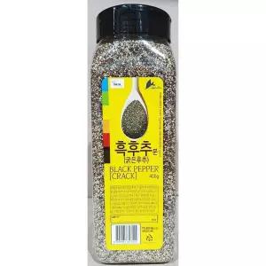 굵은흑후추 (이슬나라 400g)조미료 천연향신료 추분 분말 굵은 블랙페퍼 업소용분 식당용분