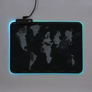 RGB LED 마우스패드(35x25cm) (세계지도)손목보호 데스크 받침 매트 LED게임