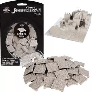 몬스터 어드벤처 지형 - 50pc 크랙 스타일 타일 확장팩 페인팅 가능한 1 x1 세트 몇 분 만에 놀라운