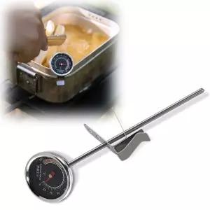 바이메탈 요리 온도계 튀김기름 탕 조리용 측정기 가정용 원형 고온 업소용 부착형 아날로그 탐침 용계 주