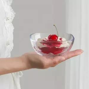 투명 플레이트 사각접시 유리볼 샐러드 그릇 소 12cm