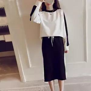 캐주얼 스포티 디자인 심플 여성 스커트 상하의 세트츄리닝 트레이닝복 여자바지 추리닝 팬츠 운동 돌핀 와