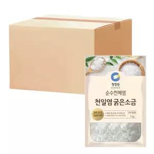 청정원 굵은 소금 대용량 천일염 조미료 1kg 12개 천일염 굵은 소금 1kg x 12개 (박스) MNA