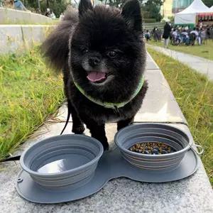 강아지 밥그릇 물그릇 야외 휴대용 캠핑 애견 용품고양이식기 식탁 여행 산책 매트 반려동물 용식기