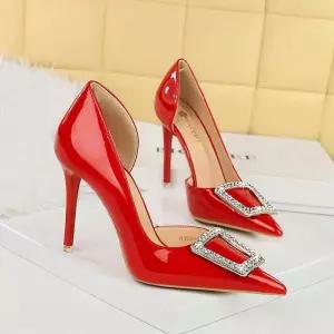 여성용 슈즈 디너힐 펀칭 큐빅플랫 메탈 펌프스 스틸레토 하이힐 패피5