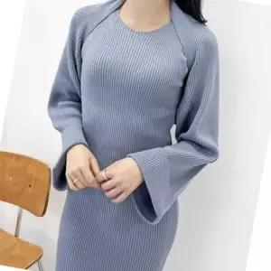 여름 니트 롱원피스 볼레로 세트 가을 캐주얼 루즈핏