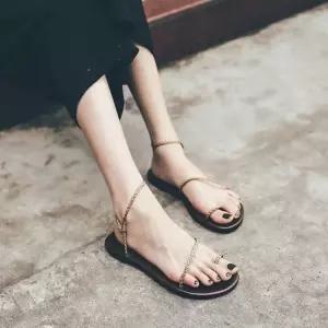 알마센 여성 패션 플랫 바캉스 끈 여행 샌들 로마 크로스 비치 스트랩 슈즈 ADOR5