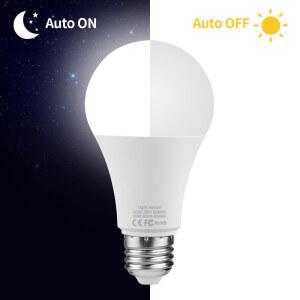 15W E27 LED 황혼 새벽 밤 빛 센서 스마트 전구 인테리어 자동 스위치 홈 정원 램프 ON/OFF 계단 베란다