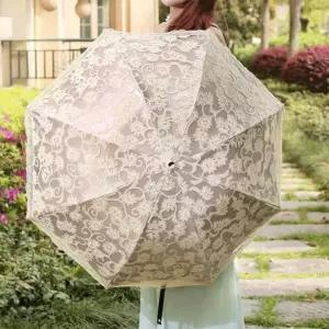 고급 레이스 양산 2단 우산 겸용 접이식 경량 휴대용 고급형