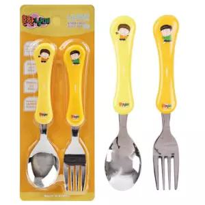 릴팡 흔한남매 웨이브 스푼포크세트 (559666)캐릭터 흔한 어린이집 아동 스텐 스테인레스 유치원 유아