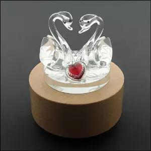 향앤미과학 고급 원목 원형 오르골 크리스털 하트 백조 뮤직박스 예쁜 장식품 소품 인테리어