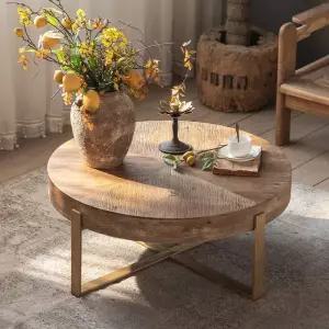 레트로 원목 티테이블 커피 라운드 거실 홈스테이 원형 좌탁