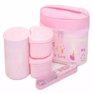 슈크레 보온도시락 핑크(일)(135750)따뜻한 점심 세트 캐릭터 겨울