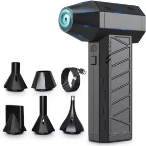 Think Buddy 압축 공기 먼지 공기총 - 컴퓨터 키보드 자동차 실외용 LED 조명이 장착된 강력한 무선 충전식