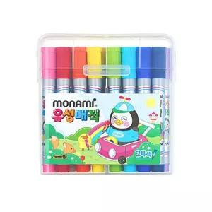 모나미 펭수 유성매직 둥근닙 24색 세트 채색 미술재마카 마커 필기도구 블랙스케치북 디자인펜 칼라 캘리