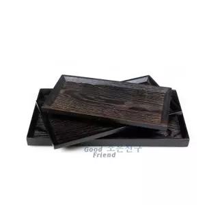옻칠 원목 트레이( 후식쟁반 중) 31x 17 업소용 가벼운 가정용 간식사각 개인 고급 과일 다용도 디자인 미