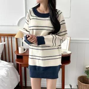 나그랑 데일리 배색 니트 원피스 LL-D167캐쥬얼 패션 여성 여자 디자인 미니 랑원피스 주얼