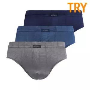 트라이 남성 인견 삼각팬티 레이더스 미디 브리프 3매입 패턴F 1832389