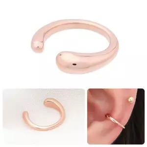 페이크피어싱 베이직 로즈골드 링 귀찌 이어커프 14KGP