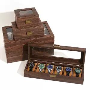 델레시스 가죽 클래식 셀러 스타일 방진 시계 보관 진열함 잠금장치 유리창 상자