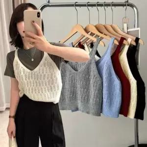 [의류] 뷔스티에니트조끼 그물 니트 뜨개l