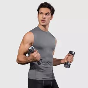 바디핏 남성 슬림 기능성 민소매(그레이) (XL)스포츠나시 운동 운동용 헬스 여름 티셔츠 민소매 운동복