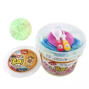 (루미샌드) 모래놀이세트 1.5L_그린 스노우 대용량리필 도구 완구 장난감 부드러운 신나는 재미있는 이지