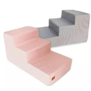 new킹스독 스트라이프 3단스텝강아지스 애견3탭 실내계단 펫계단 냥이 고양이 캣계단 용계단 개계단 댕댕이