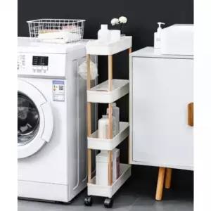 [생활] 4단 수납크롤리 틈새선반 이동식 슬림 l 이동형선반