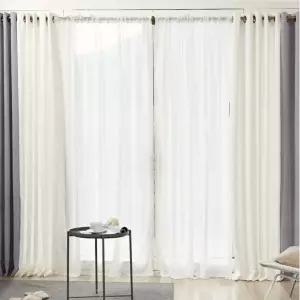 차르르 쉬폰 커튼 핀형 긴창 대형 특대형 화이트 안방 거실용
