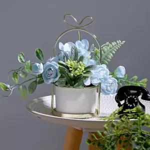 플로아 라넌큘러스 조화 화분(블루)선물 카페인테리어 홈인 인소품 인용품 집꾸미기 식물장식 선물용