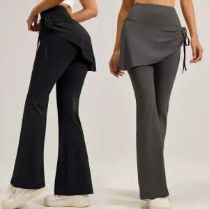 여자 옆 셔링 힙 커버 요가 필라테스 부츠컷 밴딩 트레이닝 팬츠 스포 운동복 웨어 데일리레깅스 5부 2부 3