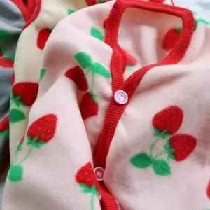 코코아허니 딸기 후리스 조끼 애완견옷 강아지의류 애견 패션 반려견 베스트