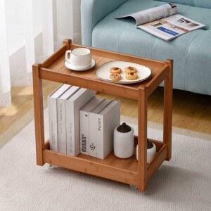 손수레 우드 거실 나무 수납 원색 원목 틈새 카트 선반