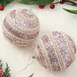 핑크블라썸 장식볼 2P 10cm 트리플로프 오너먼트 크리스마스 소품 트리볼 악세사리 액세서리