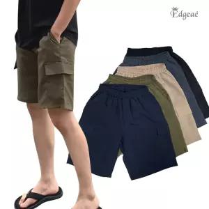 엣지애 남성 린넨 스타일썸머 카고반바지 MCPIC8039S1넨 여름 밴딩 심플 무지 밴바지 남자